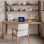 Bureaux rectangulaires en bois massif noyer clair-107292664