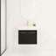 Meuble-lavabo mural 24 po avec lavabo, lavabo en résine à rebords épais, ensemble KD