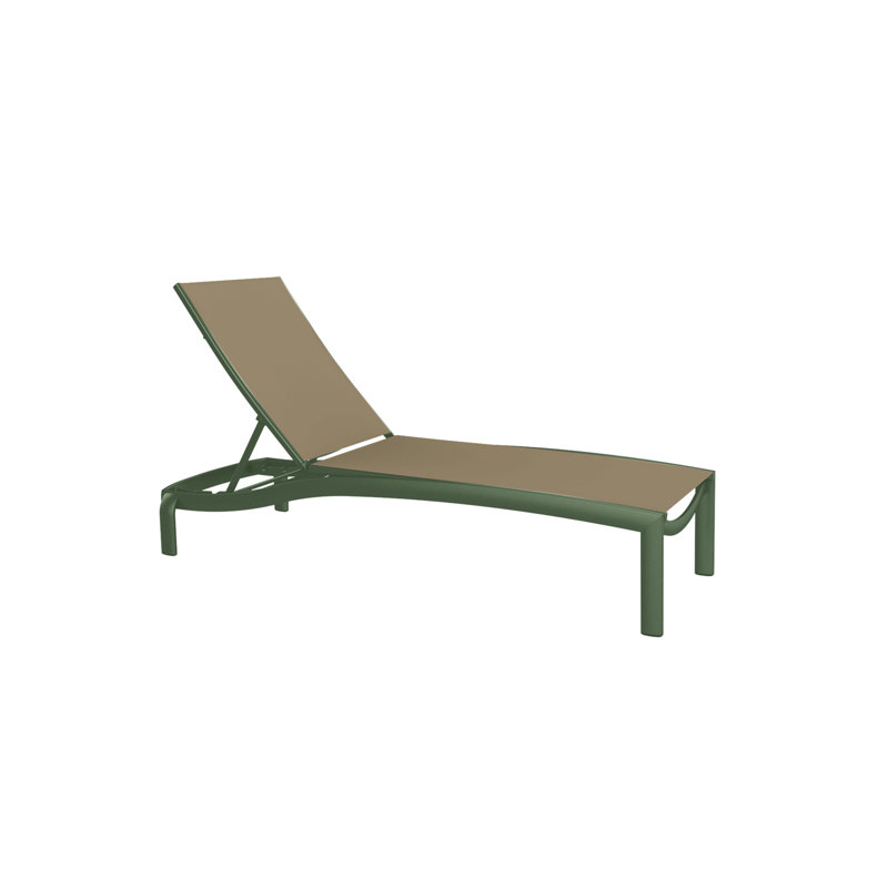 Kor Outdoor Metal Chaise Lounge, Gold Coast, Parchment