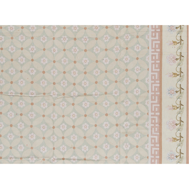 Hand-Knotted High-Quality Green and Green Area Rug