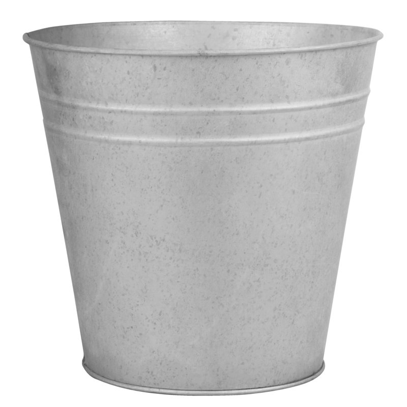 Old Zinc Flower Pot, H13.1 x W14.4 x D14.4cm