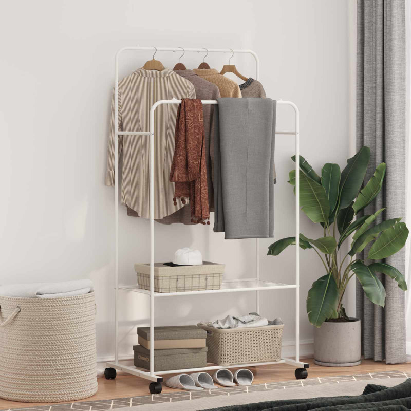 80cm Rolling Clothing Rack, White