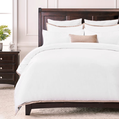 Chanasya Ribbon Embroidered Double Brushed Duvet Set