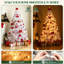 Sapin de Noël artificiel blanc de 1,80 m préilluminé avec 250 lumières blanc chaud, 800 extrémités de branches, branches articulées faciles à monter et support en métal