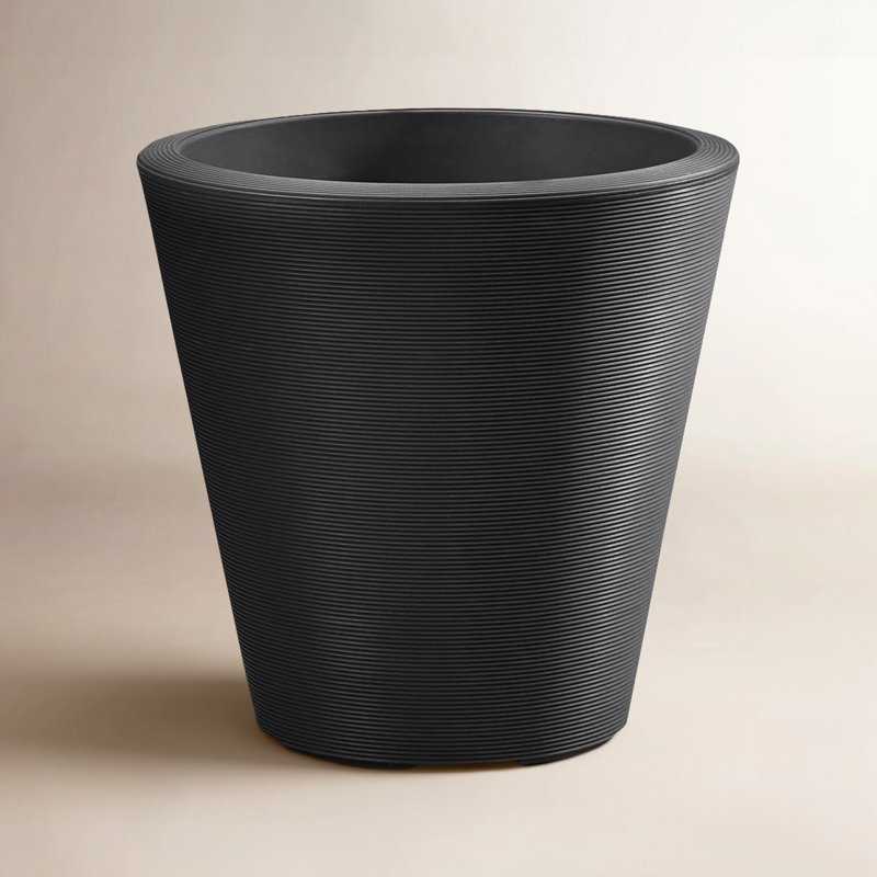Pot à fleurs rond Madison, H 26 po x l 26 po x P 26 po, Noir caviar