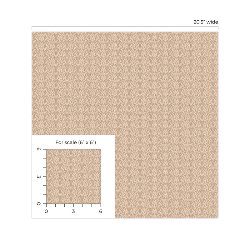 Rouleau de papier peint géométrique lisse L 33 po x l 20,5 po Terra Cotta Spiro, Gris / brun