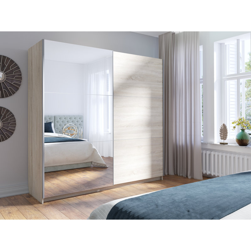 Blockus 2 Door Sliding Wardrobe, Oak