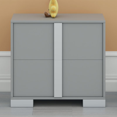 Glamorous Mirrored Bedside Table with Storage and Metal Feet