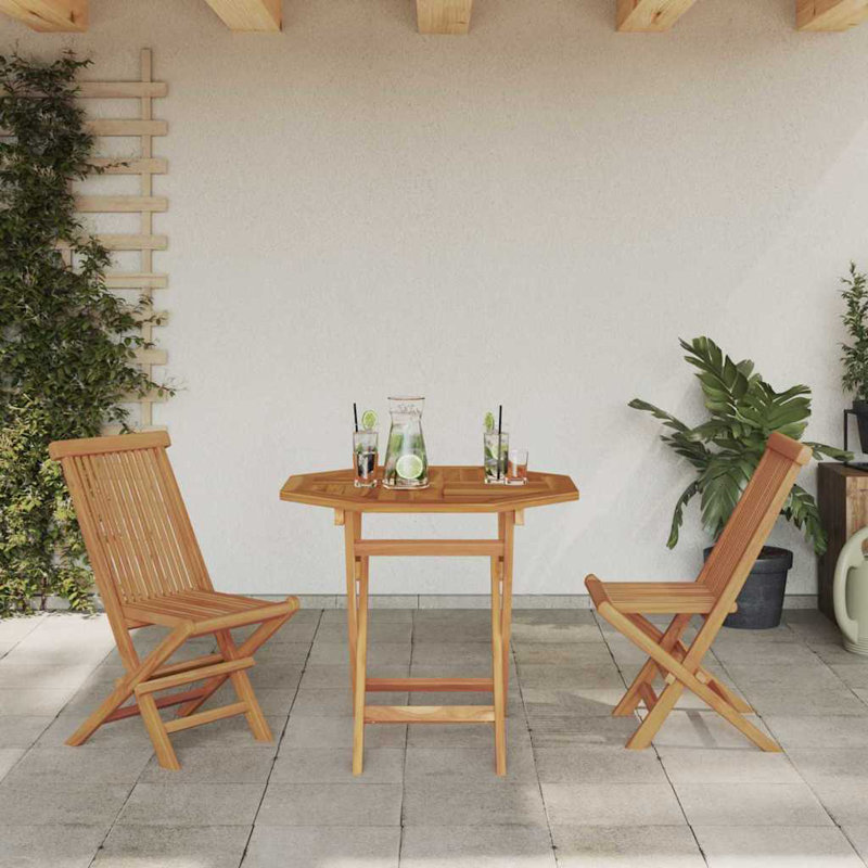 2 - Person Solid Wood Patio Dining Set Table,