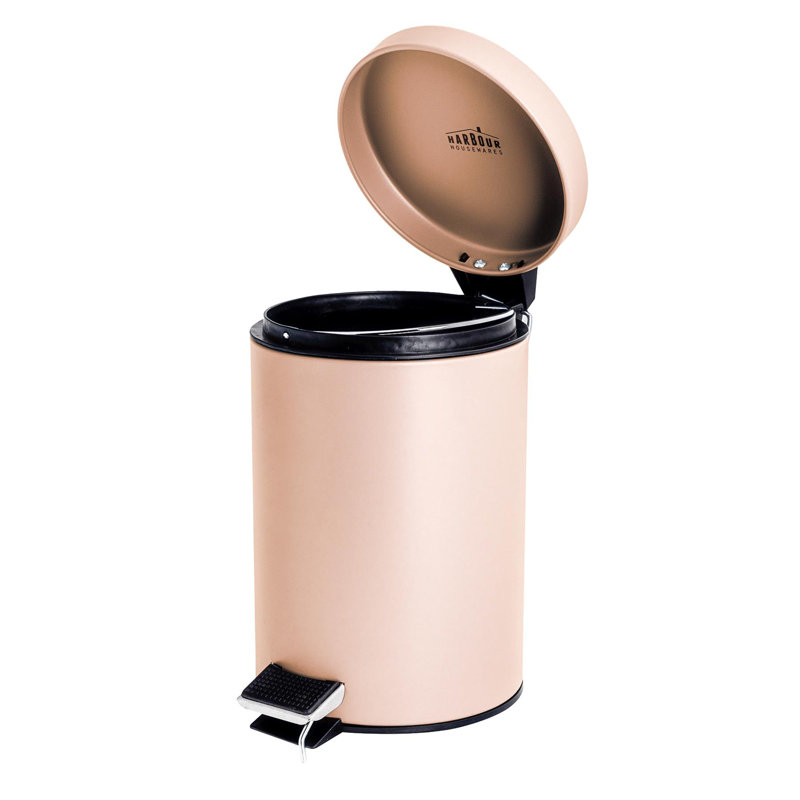 Harbour Housewares 3L Square Bathroom Pedal Bin, Pink