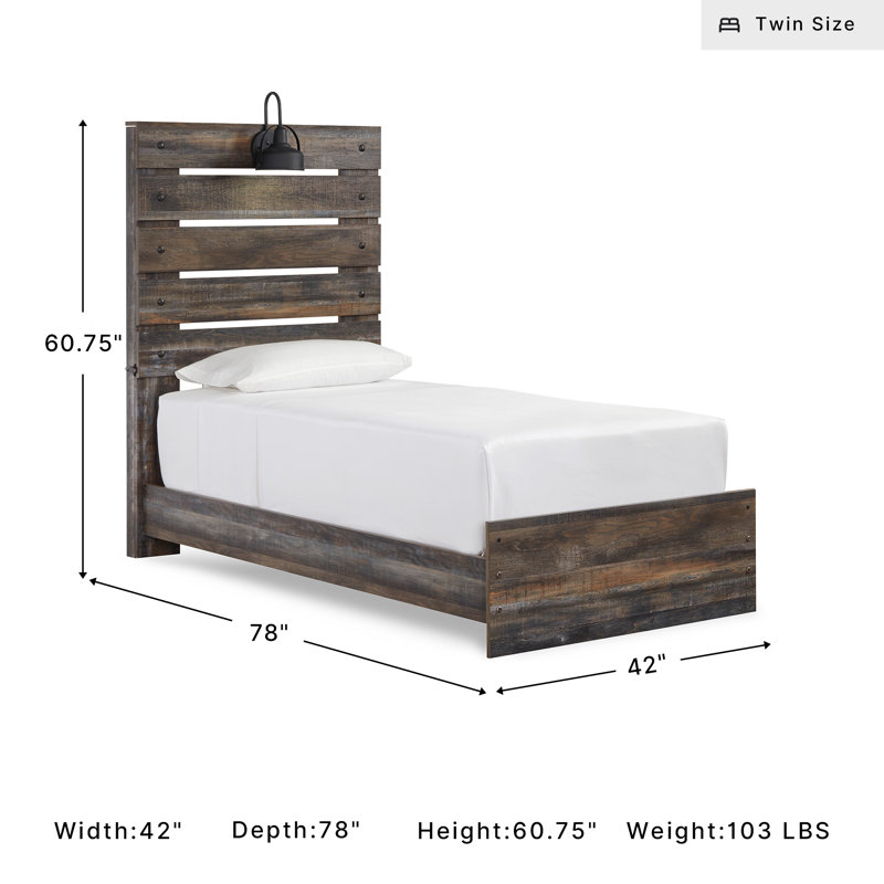 Drystan Slat Headboard Design Bed, Twin
