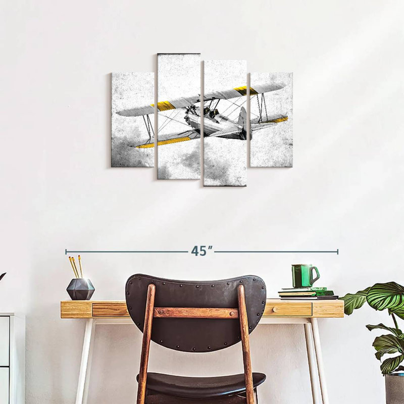 Reproduction sur toile Biplane Pop, H 22 po x l 36 po x P 1 po