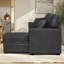 Canapé-lit d'angle convertible de 71 pouces avec méridienne de rangement réversible, noir-129034081