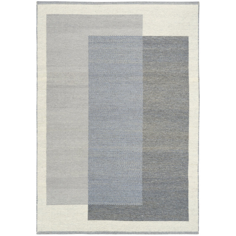 Copenhagen Flatwoven Wool Ivory Blue Modern Indoor Rug, Rectangle 8' x 10'