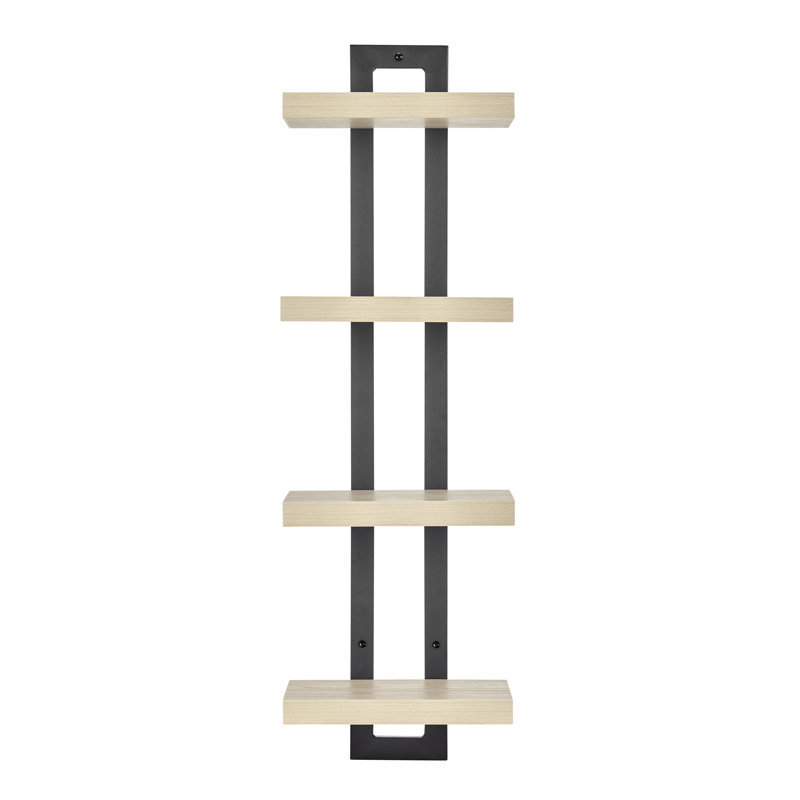 Monya 4-Tier Ladder Bracket Floating Wall Shelves, White Birch