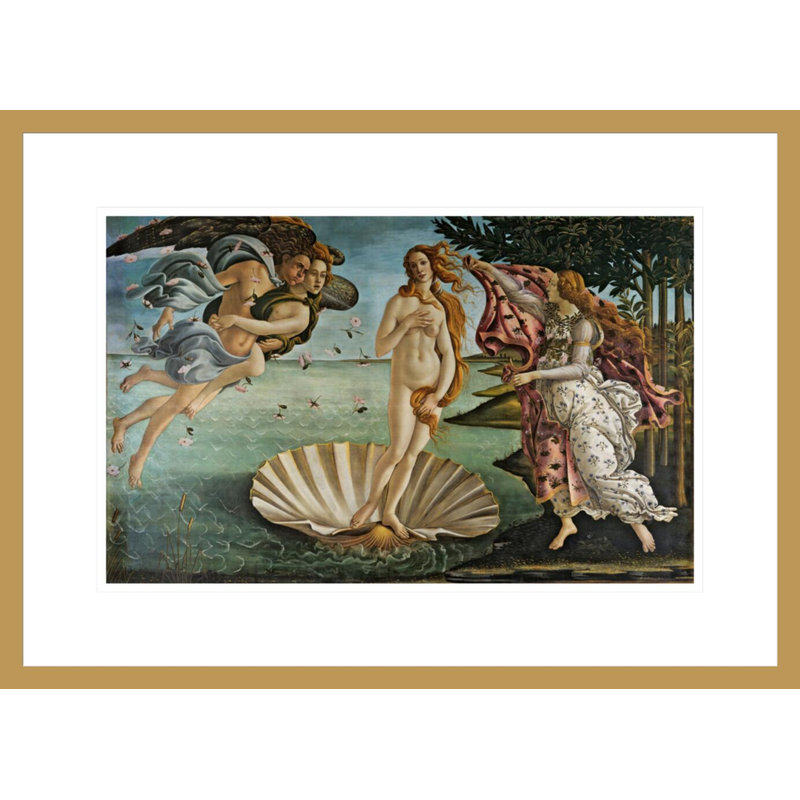 La naissance de Vénus par Sandro Botticelli - Estampe numérique encadrée, H 15,74 po x l 21,75 po