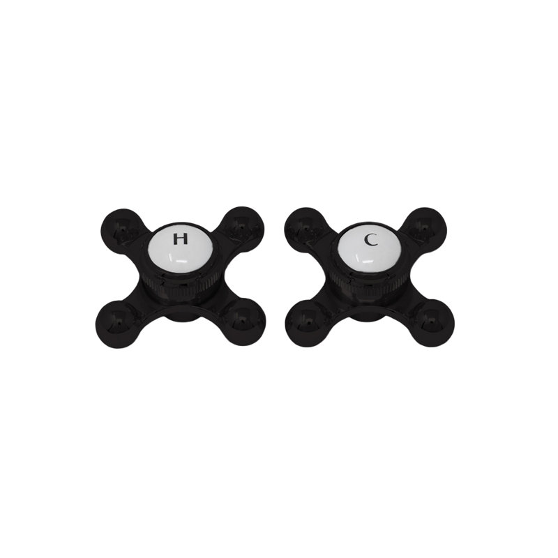 Strom Living P0220 Cross Point Temperature Handles with Button, Unlacquered Oil Rubbed Bronze