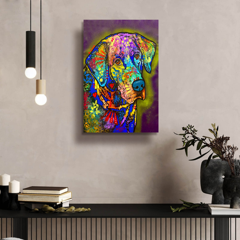 «A Thoughtful Lab» par Dean Russo, H 24 po x l 16 po x P 0,2 po