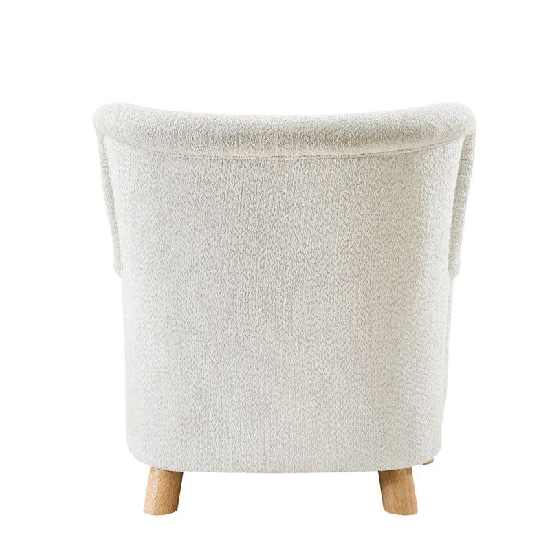 Walbert Modern Boucle Wingback Accent Chair, Alabaster