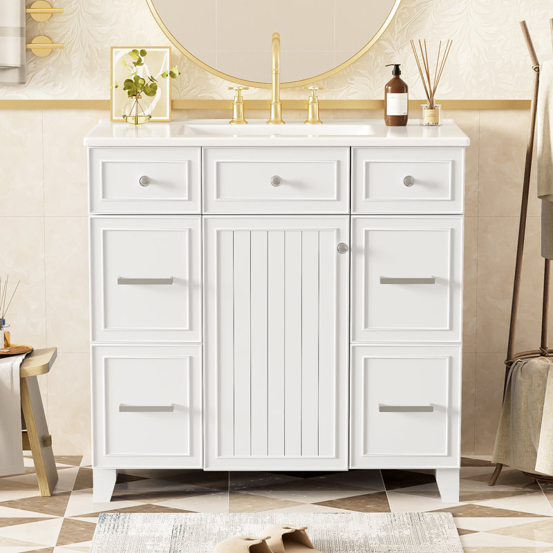 Ensemble de meuble-lavabo simple 36 po, Blanc