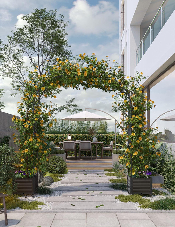 Garden Arch Trellis with Planter Box, Heavy Duty Metal Arbor for Climbing Plants & Wedding Decor, 94.5" H x 70.9" W x 15.7" D