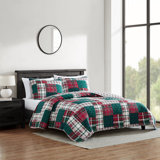 Nautica Emmet Patchwork Red Cotton Reversible Quilt Set