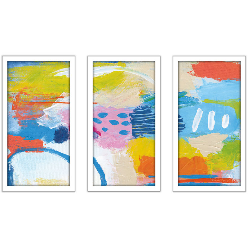 Cheerful II - Ensemble de 3 reproductions de photos encadrées, H 25,5 po x l 40,5 po x P 1 po