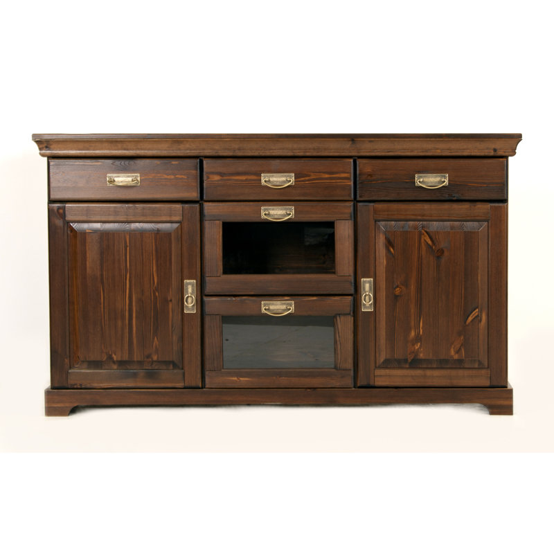Manwaring 145.3cm Solid Wood Sideboard, Dark Brown