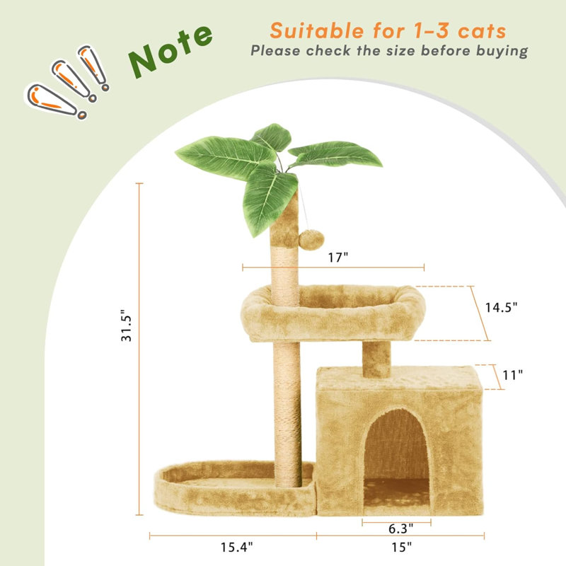Arbre à chat 59 po Braidyn-Drew, Beige