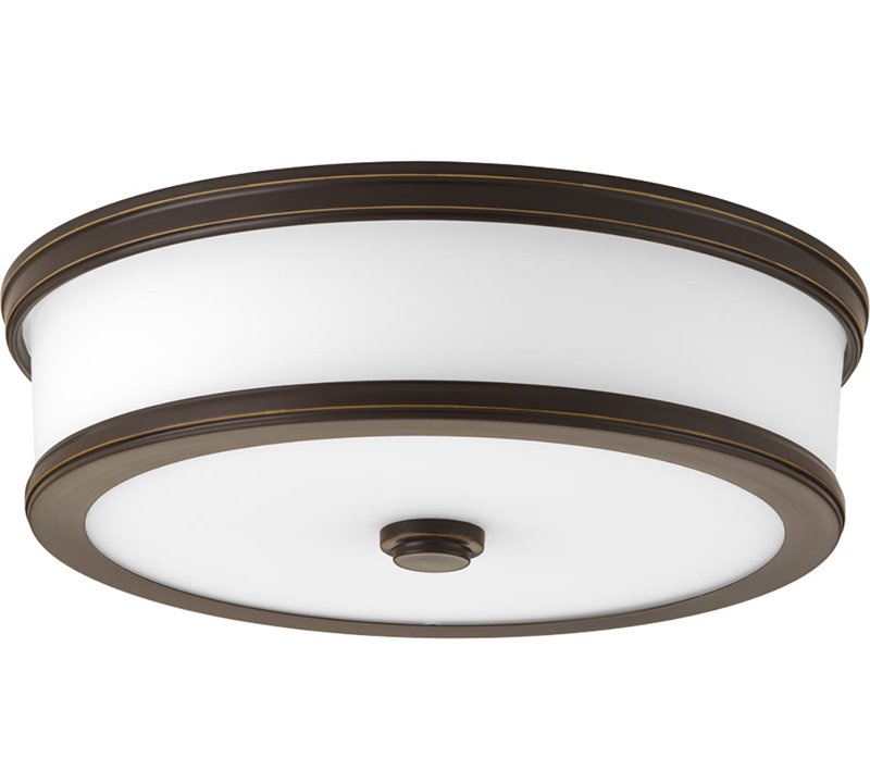 Vanderhoof Glass Flush Mount, Brushed Nickel, 3.88" H x 13" W x 13" D
