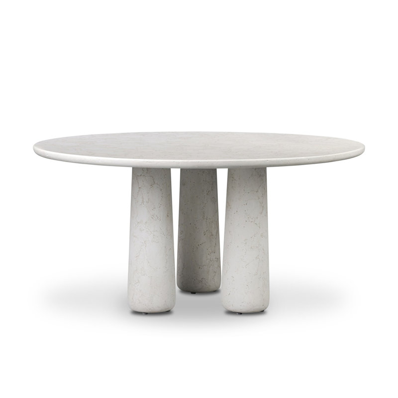 Rye Outdoor Dining Table-60"-Aged White Concrete