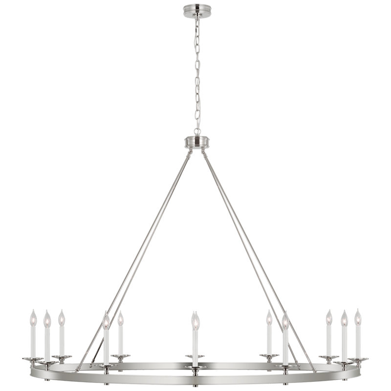 Launceton 12 - Light Chandelier, 45.25" H x 63.25" W x 63.25" D, Polished Nickel
