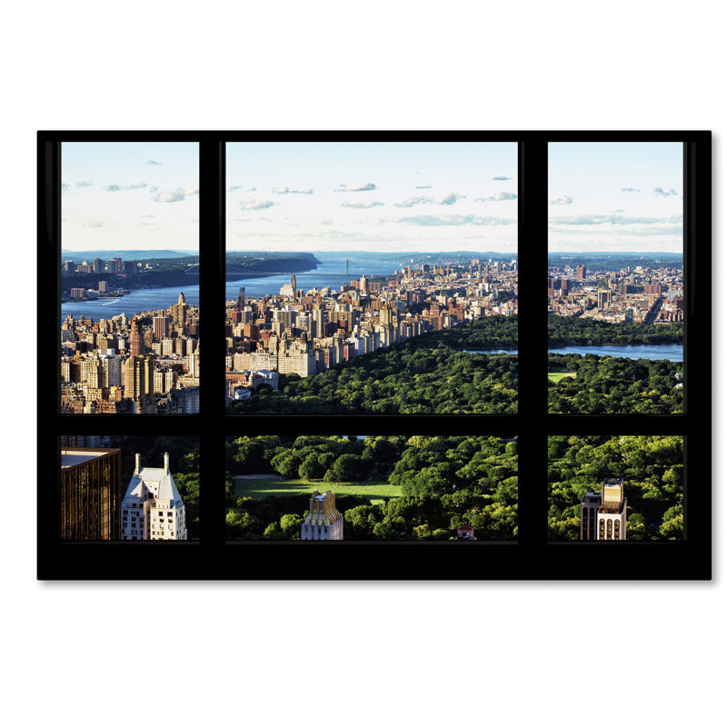 Fenêtre central park, reproduction de photo sur toile tendue, H 12 po x l 19 po x P 2 po