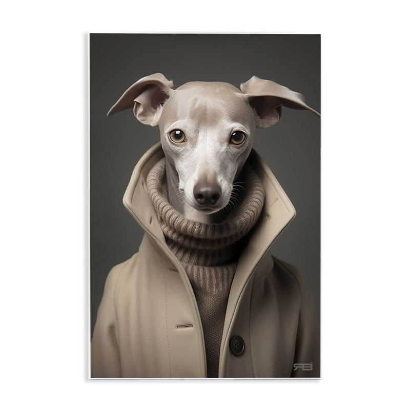 Art chic sur plaque murale Greyhound par Roozbeh Bahramali, H 15 po x l 10 po