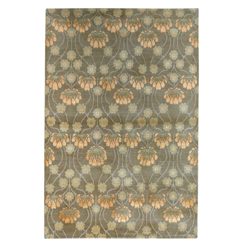 Handmade Silk and Wool Area Rug