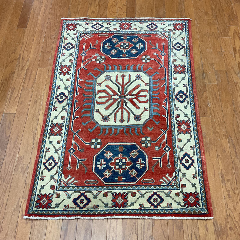  Handmade Kazak Wool Rug