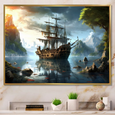 Pirate Ship At Sea - Pirate Wall Art