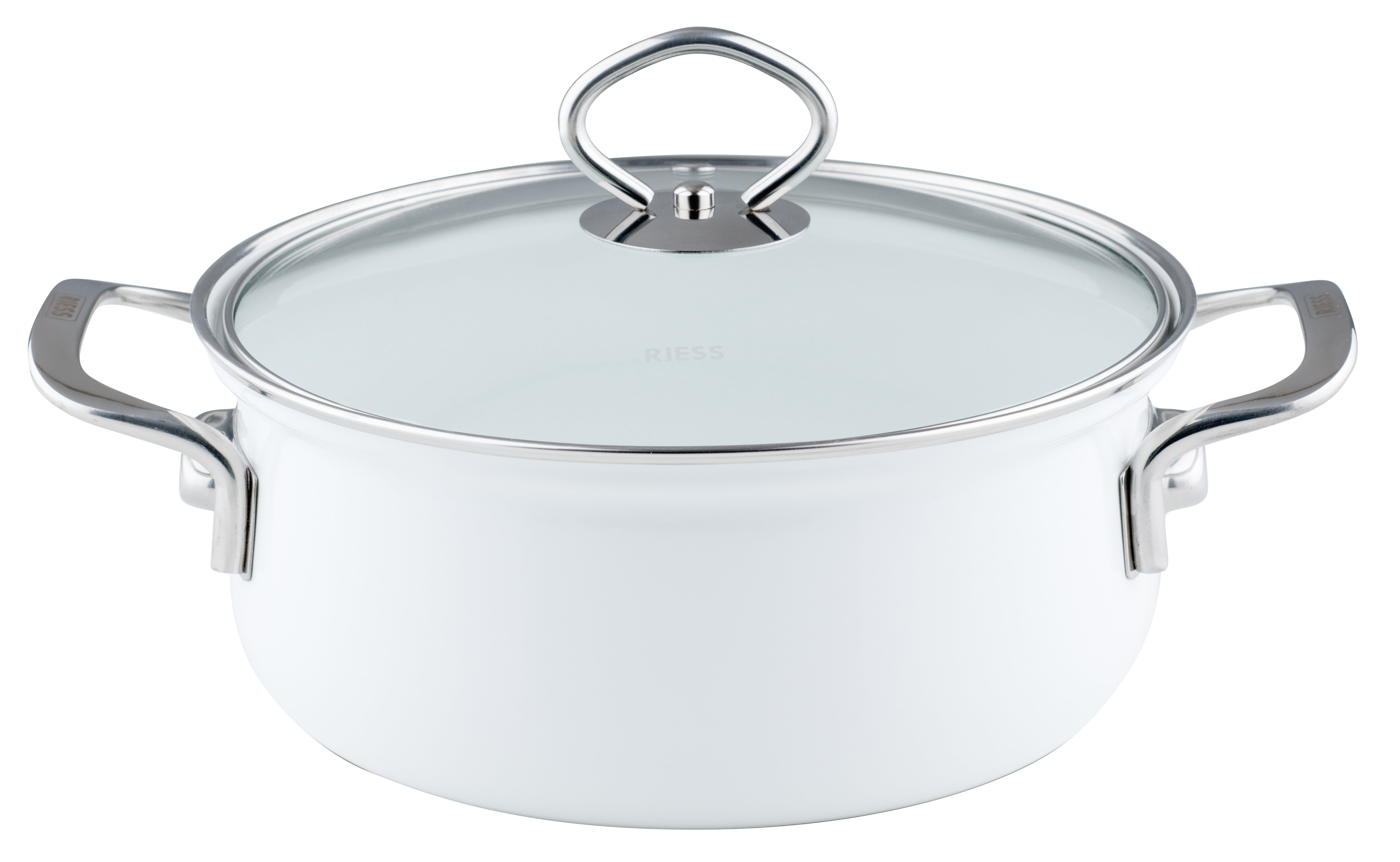 Riess White Enamel Saucepan 3/4L