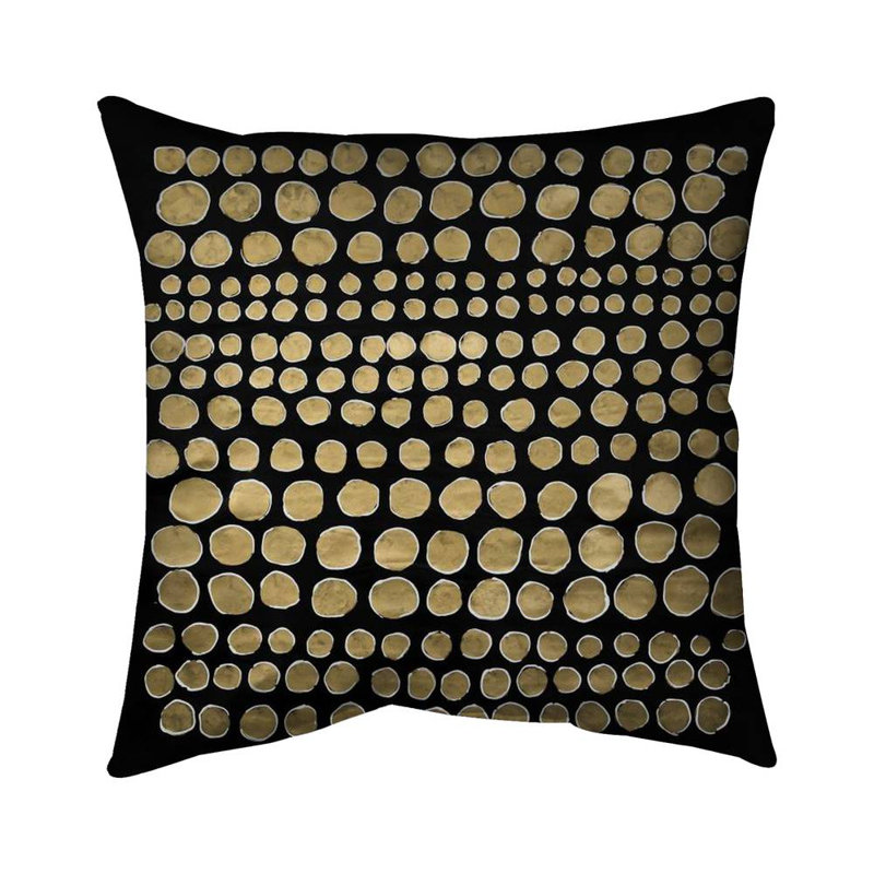 Dots on gold - 26"x26" Throw pillow - Poly twill - Print on demand