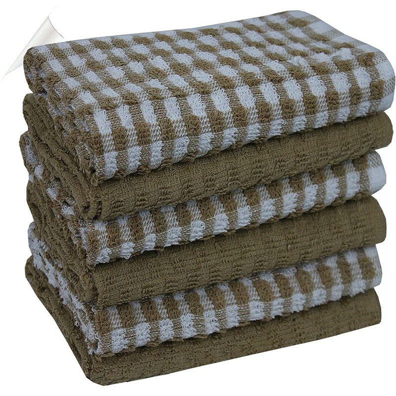 6 Pieces Tea Towel, Beige