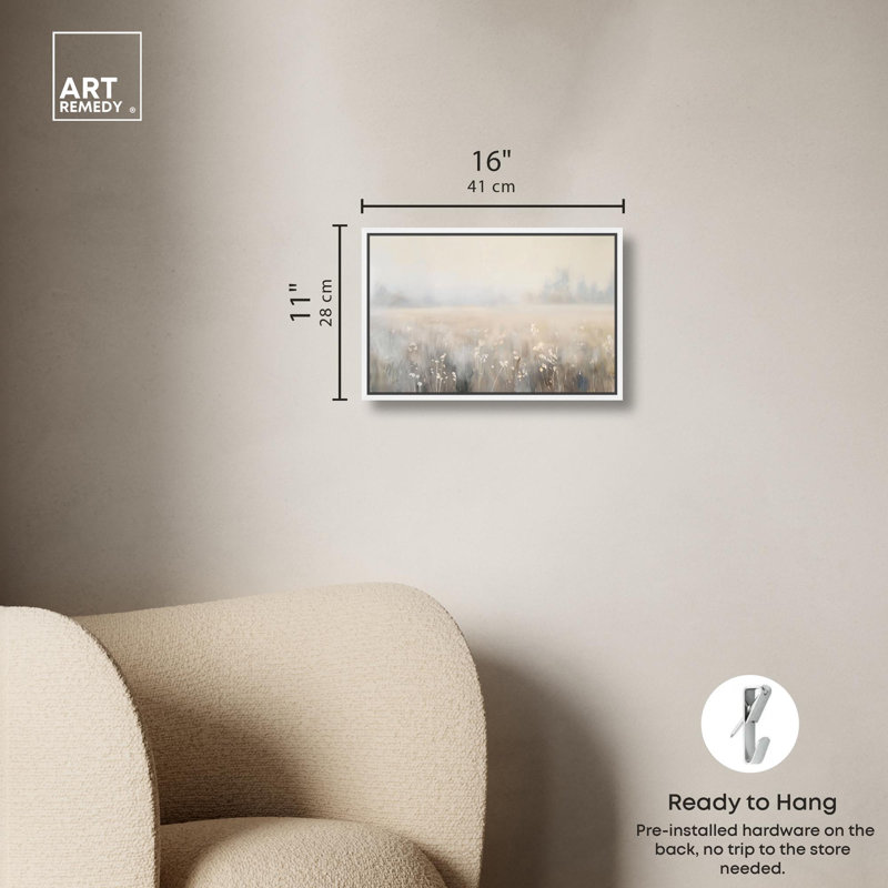 «Sunset Wheatlands», toile rustique par Art Remedy, Cadre blanc, H 11 po x l 16 po