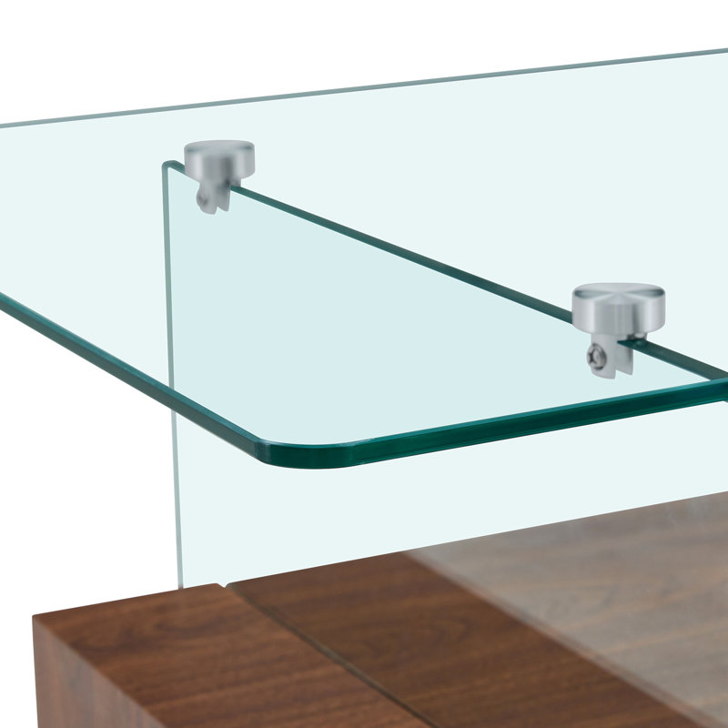 sturdy double-layer coffee table, Walnut