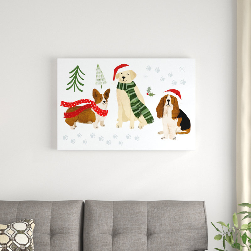 Holidogs Collection A by Victoria Barnes - Graphic Art Print, 61cm H x 91cm W, Wrapped Canvas