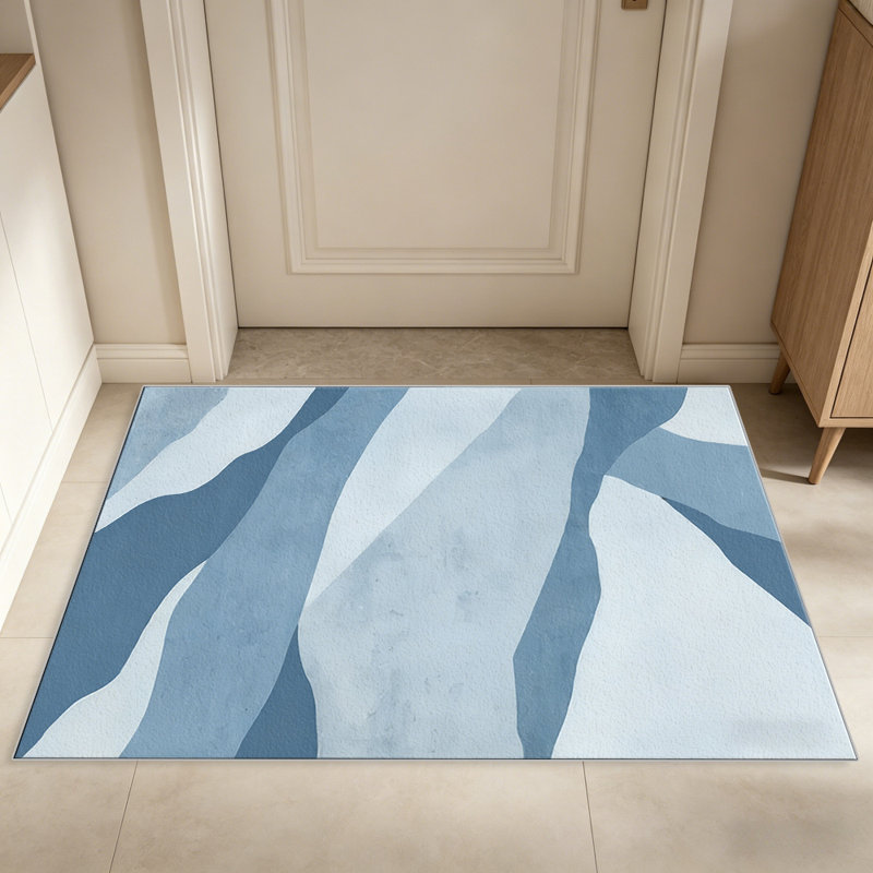 Blue Abstract Wave carpet-easy to clean, machine-washable, soft and comfortable; suitable for door mats, kitchens, living rooms, bedrooms, corridors, and laundry areas. Easy to clean, durable carpet for home decoration.