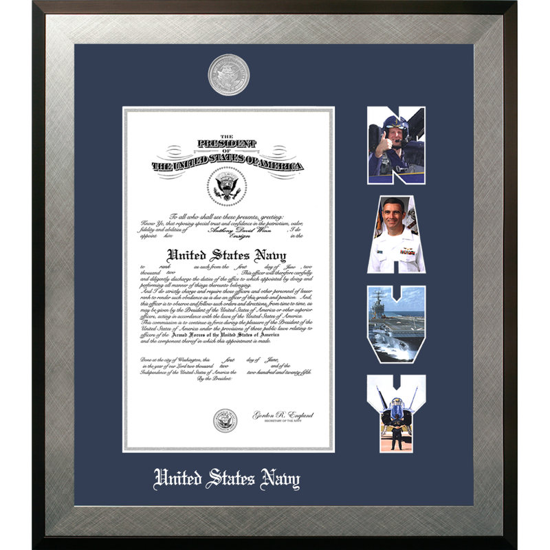 Cadre photo avec certificat marine, 8.5 po X 11 po