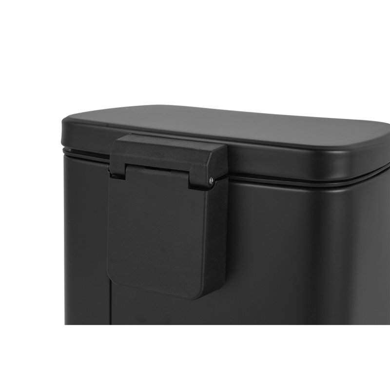 Poubelle à pédale en acier 1,3 gallon, Noir