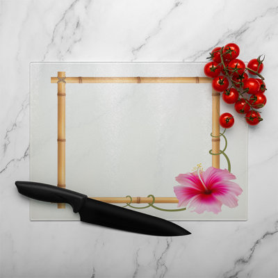 Bamboo Border Glass Chopping Board