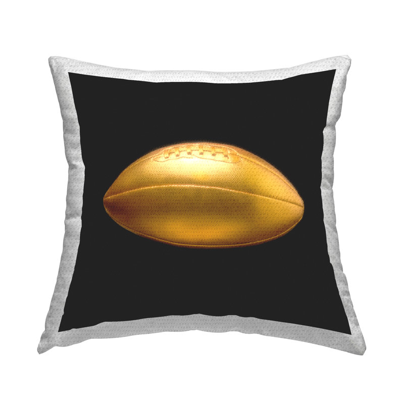 Coussin décoratif doré Gold Designer Football par Graffitee Studios