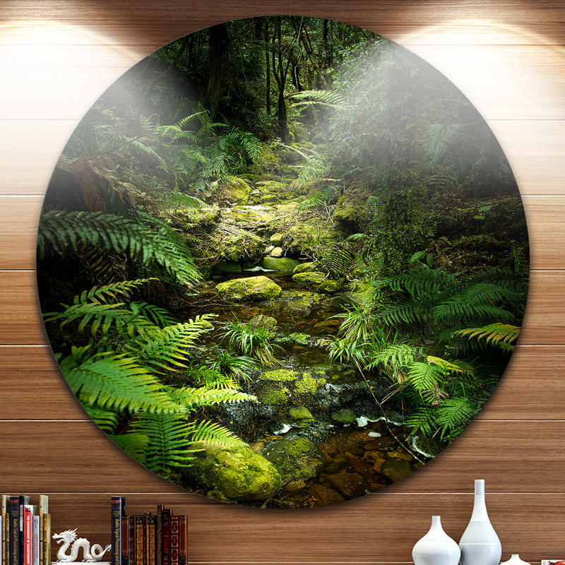 « green forest of new zealand », reproduction de photo sur métal, H 23 po x l 23 po x P 1 po