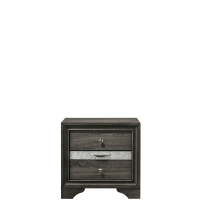 Table de chevet moderne grise pour un look de chambre à coucher soigné et élégant avec configuration de tiroir fonctionnelle